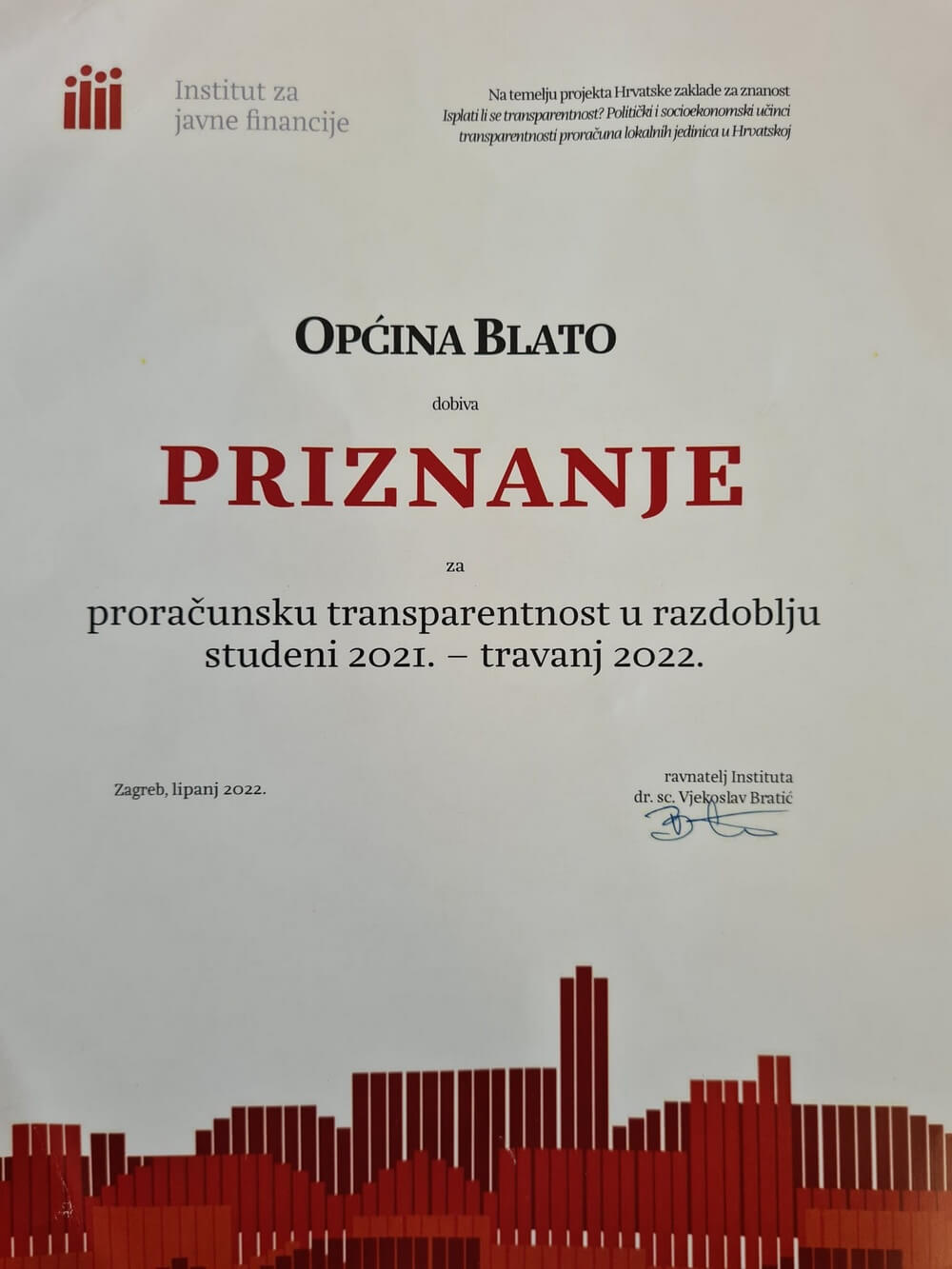 Priznanje Proracunska Transparentnost 2022